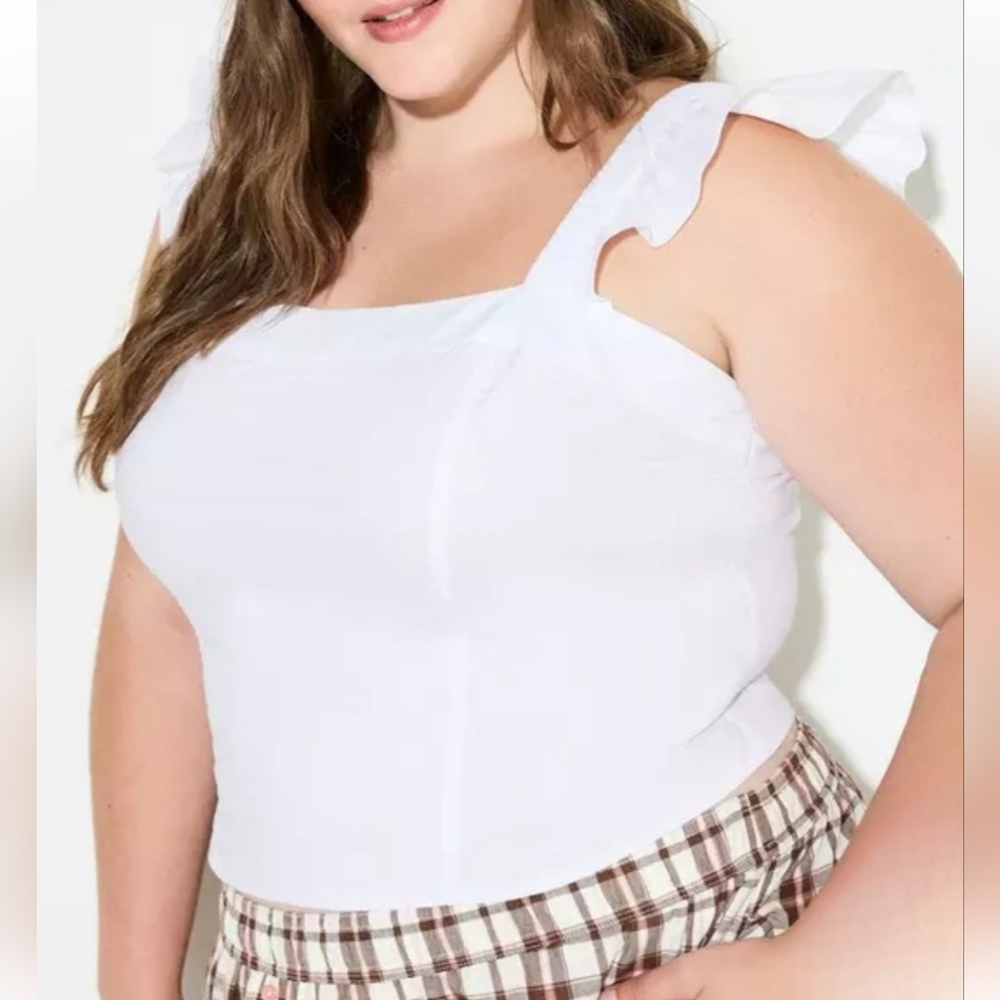 NWT Lovesick Torrid 2 Flutter Sleeve Corset Top Size White AD-2290